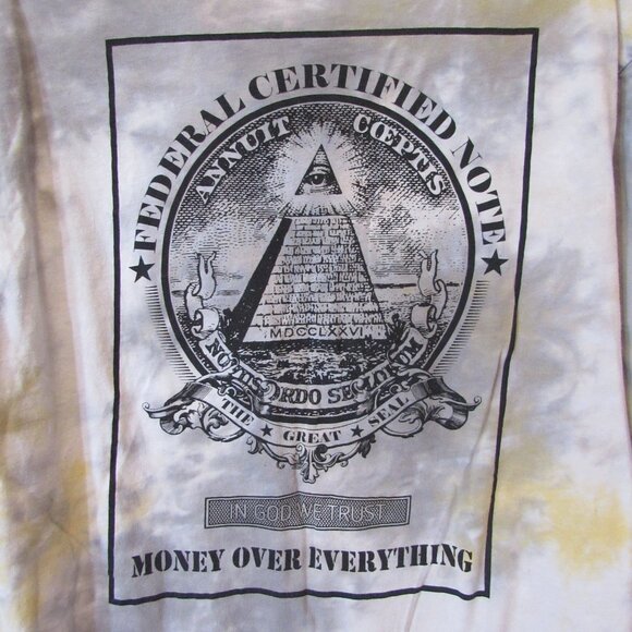 Victorious Money Over Everything In God We Trust Tie Dye T Shirt Mens sz XL READ - Picture 5 of 6
